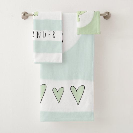 Jongen Doodle T-Rex Dinosaur met naam Kinderen Bad Handdoek (Insitu)