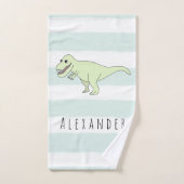 Jongen Doodle T-Rex Dinosaur met naam Kinderen Bad Handdoek (Handdoek)