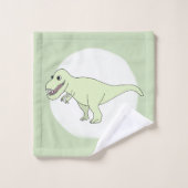 Jongen Doodle T-Rex Dinosaur met naam Kinderen Bad Handdoek (Wasdoekje)