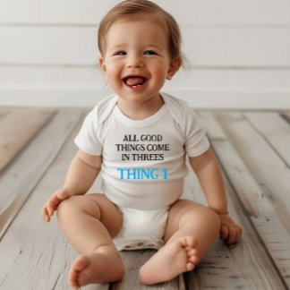 Jongen een stuk voor triplets, triplets cadeau ide romper