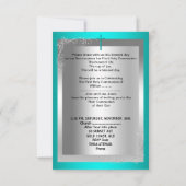 Jongen, eerste Heilige Communie, Silver Jade Blauw Kaart (Achterkant)