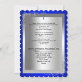 Jongen eerste Heilige Communie Silver Royal Blue 2 Kaart (Achterkant)