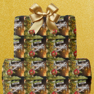 Jongen eerste kerst vliegtuig ornament Kerstmis Cadeaupapier