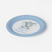 Jongen Elephant Baby shower Blue Party 7-inch Bord (Gekanteld)