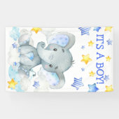 Jongen Elephant Cute Waterverf Baby shower Spandoek (Horizontaal)