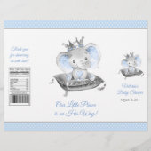 Jongen Elephant Prince Baby shower Chip Bag Wrappe Flyer (Voorkant)