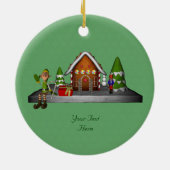 Jongen Elf Gingerbrood House Holiday Ornament (Achterkant)