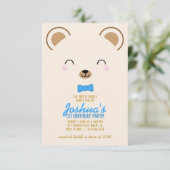 jongen ELKE LEEFTIJD teddy BEAR VERJAARDAG feest b Kaart (Staand voorkant)