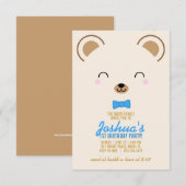 jongen ELKE LEEFTIJD teddy BEAR VERJAARDAG feest b Kaart (Voorkant / Achterkant)