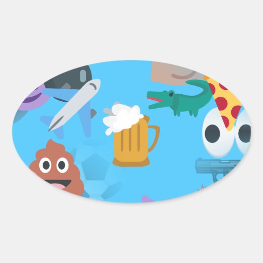 jongen emoji ovale sticker (Voorkant)