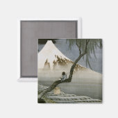 Jongen en de berg Fuji Hokusai Magneet (Voorkant / Achterkant)