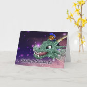 Jongen en Dragon Birthday Kaart (Gele Bloem)