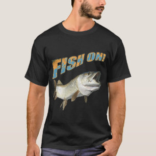 Jongen en hengel en vis naar Mondriaan T-shirt