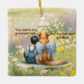 Jongen en hond Memorial Keramisch Ornament (Voorkant)