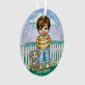 Jongen en hond ornament (voorkant)