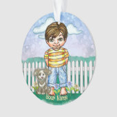 Jongen en hond ornament (voorkant)