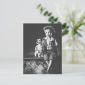 Jongen en honden briefkaart (Staand voorkant)