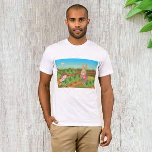 Jongen en Konijn plukken Veggies Mannen T-shirt