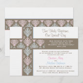 Jongen en meisje Twin Christening Uitnodiging (Voorkant / Achterkant)