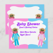 Jongen en Meisje Twins Blank Invite Kaart (Voorkant / Achterkant)