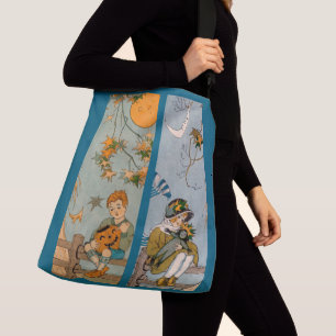 Jongen en meisje uit de jaren '20 in het najaar crossbody tas
