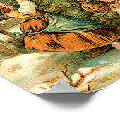 Jongen en meisjes die kerstbomen decorteren,  poster (Hoek)