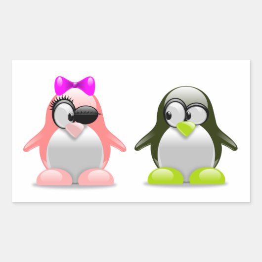 Jongen en meisjes Pinguins Sticker (Voorkant)