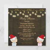 Jongen en meisjes tweelingen kerstBaby shower Kaart (Achterkant)