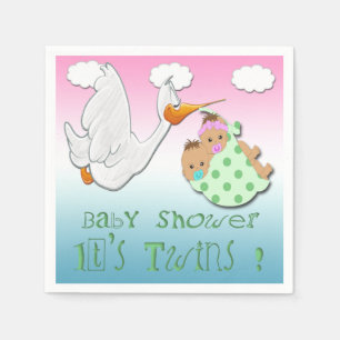 Jongen en meisjes Twins 2 - Stork Baby shower Pape Servet
