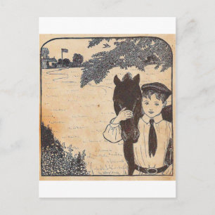Jongen en paard briefkaart