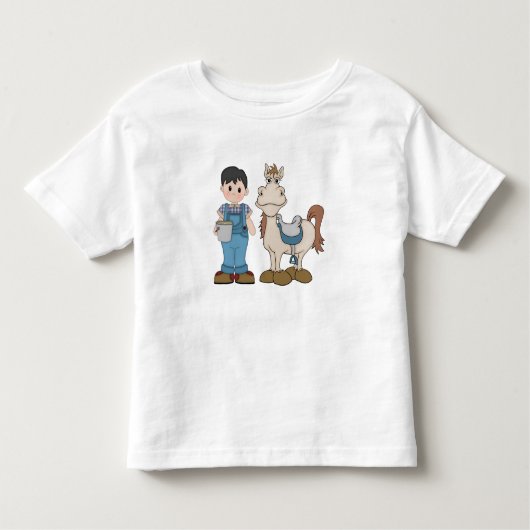 Jongen en Pony Kinder Shirts (Voorkant)