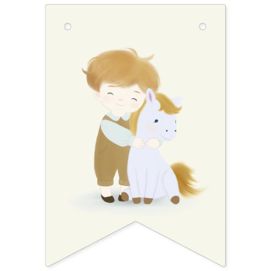 Jongen en Pony verjaardagsfeest, Happy Birthday Vlaggetjes (Eerste vlag)