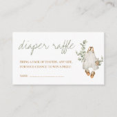 Jongen Eucalyptus Boho minimalistisch luierriffel Informatiekaartje (Voorkant)