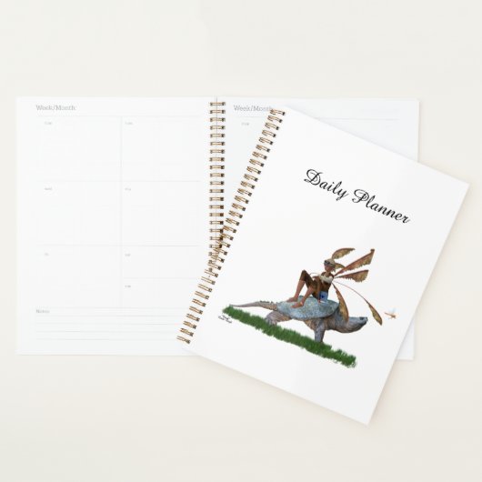Jongen Fairy Riding Op Turtle Dagelijkse Planner (Display)