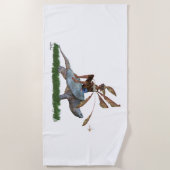 Jongen Fairy rijden op Turtle Beach handdoek (Voorkant)