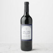 Jongen First Commune Faux Silver Arch Navy Blue Wijn Etiket