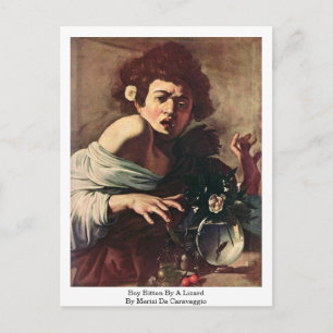 Jongen gebeten door een hagedis van Merisi Da Cara Briefkaart