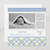 Jongen geboorteaankondiging - Fotokaart Aankondiging (Voorkant / Achterkant)