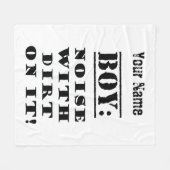 Jongen: Geluid met vuil erop Fleece Deken (Voorkant (Horizontaal))