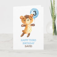 Jongen Gelukkige Verjaardag Schattige Beer Ballon 