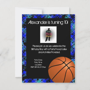 Jongen Gepersonaliseerde Basketbal B-Day Party Uit Kaart