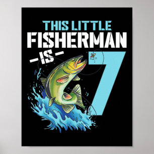 Jongen Gevist Shirt 7 jaar oud Jongen Visserij Poster