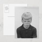 Jongen gezichtsuitdrukkingen briefkaart (Voorkant / Achterkant)