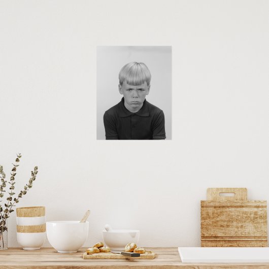 Jongen gezichtsuitdrukkingen poster (Keuken)