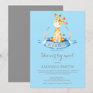 Jongen Giraffe Baby shower door Mail Invitation Kaart