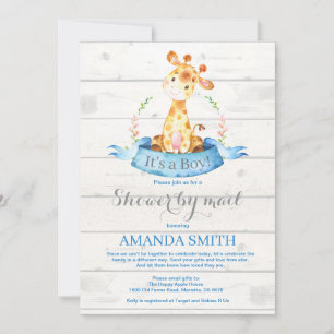 Jongen Giraffe Baby shower door Mail Invitation Kaart
