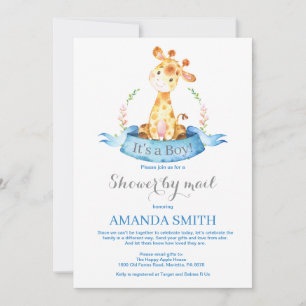 Jongen Giraffe Baby shower door Mail Invitation Kaart