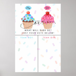 Jongen Girl Cupcake Geslacht Predictiebord onthull Poster