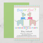 Jongen Girl Giraffe Gender Fee Kaart (Voorkant / Achterkant)