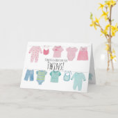 Jongen/Girl Twins Gefeliciteerd Kaart (Gele Bloem)